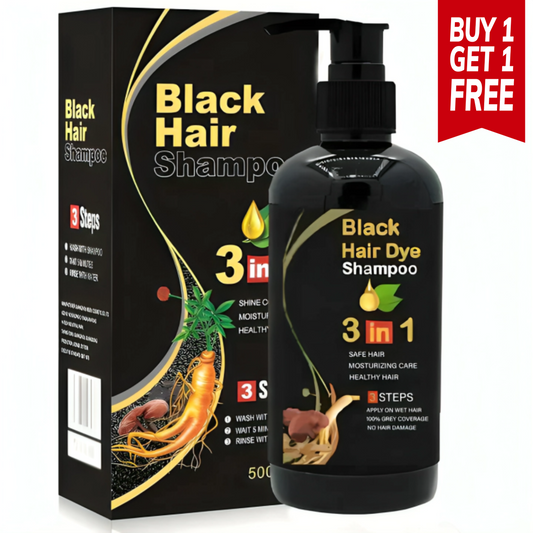 3-IN-1 BLACK HAIR DYE SHAMPOO (AYURVEDIC NO SIDE EFFECT) 🔥Buy 1 Get 1 Free🔥